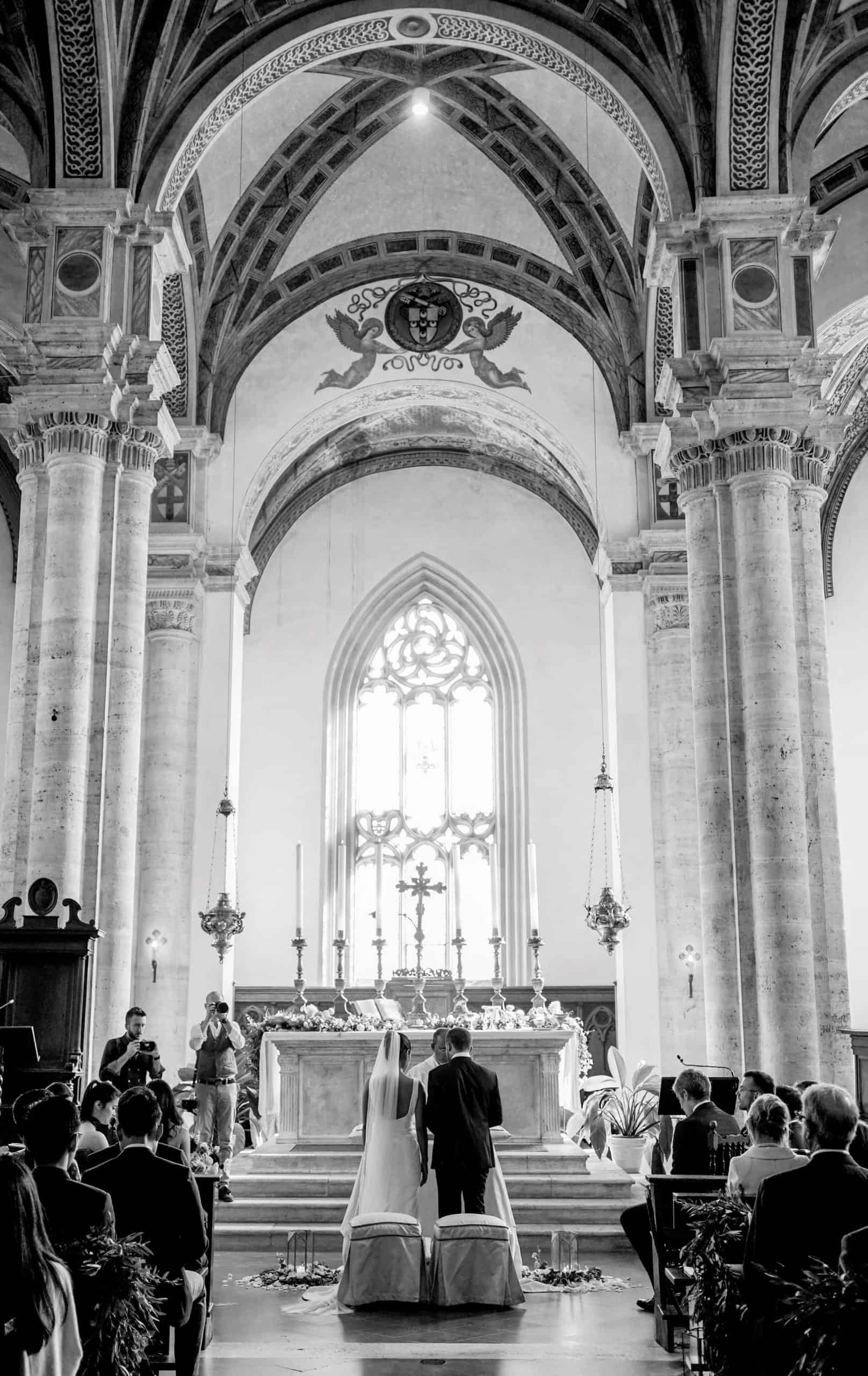 catholic wedding with bride and groom in the church scaled 