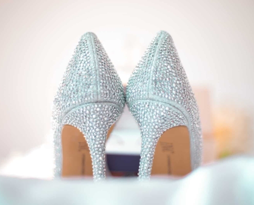 wedding glittered white shoes