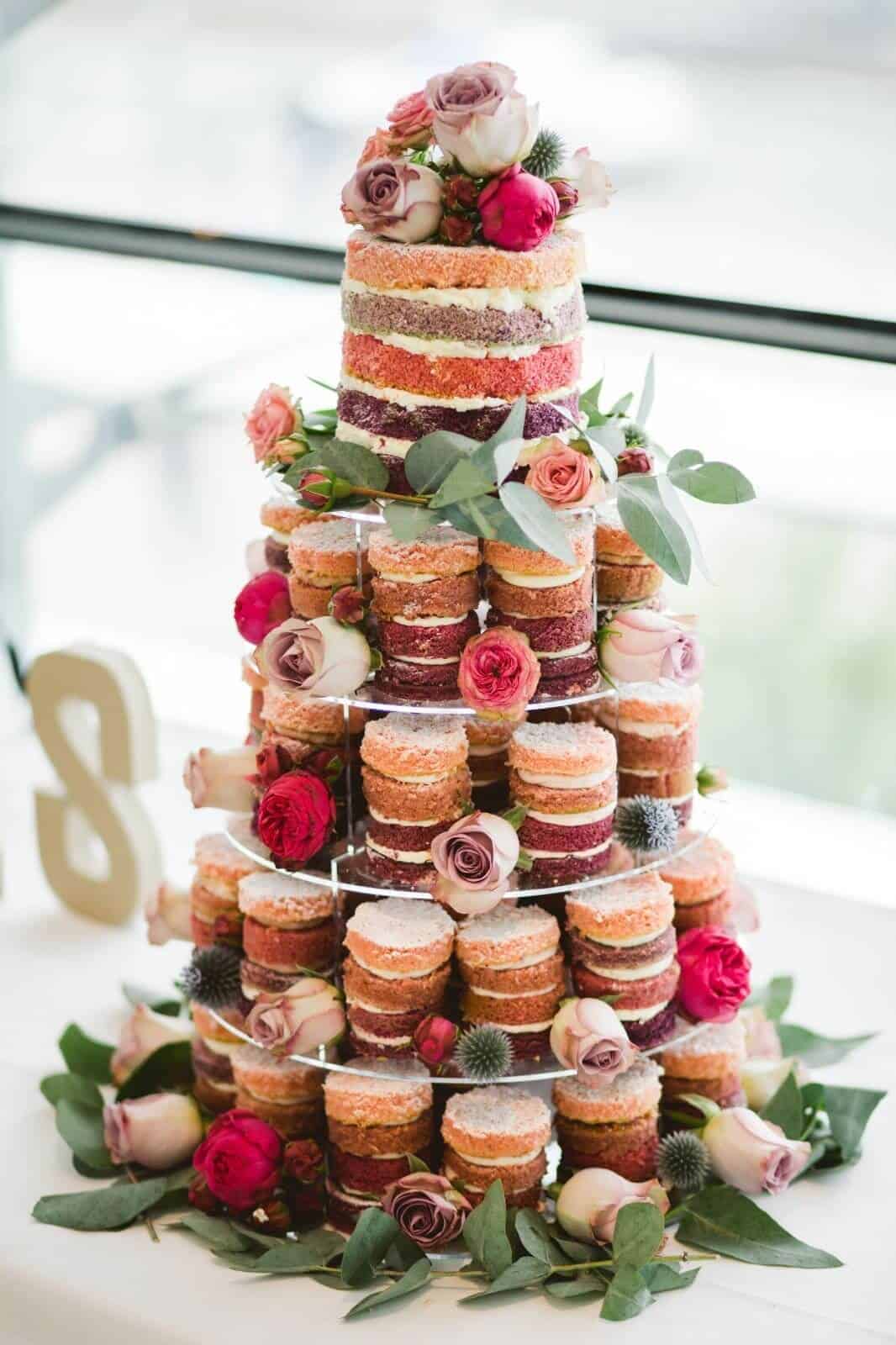 Wedding dessert tower-shaped