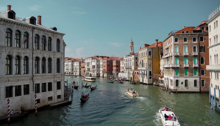 The Grand Canal in Venice, Italy, featuring stunning architecture and a serene atmosphere, perfect for Italian wedding traditions.