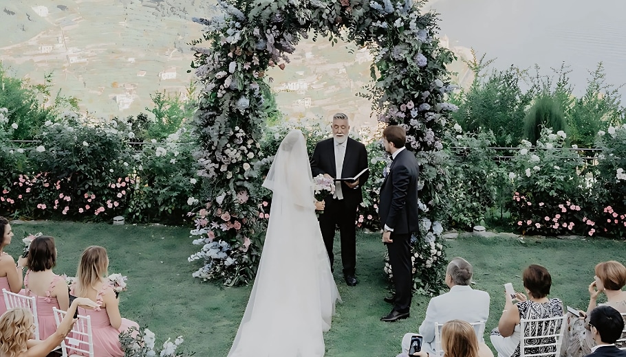 An elegant wedding ceremony in Italy, featuring stunning landscapes and the charm of Italian wedding traditions.